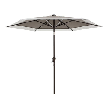 Spencer 9 ft. Classic Coastal 2-Tone Solar LED Market Patio Umbrella - JONATHAN Y